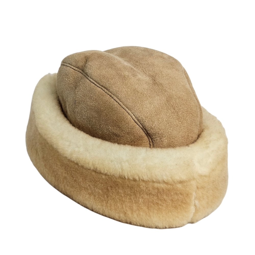 Ambassador Sheepskin Leather Sherpa Winter Hat OSFA Unisex Cottage Gorp Core Art